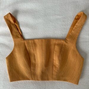 Keepsake yellow crop top with zip back